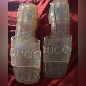 Gucci Transparent Jelly Slide Sandals - Clear